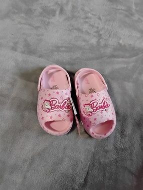 Barbie Pink Star Print Clog Sandals with Back Strap